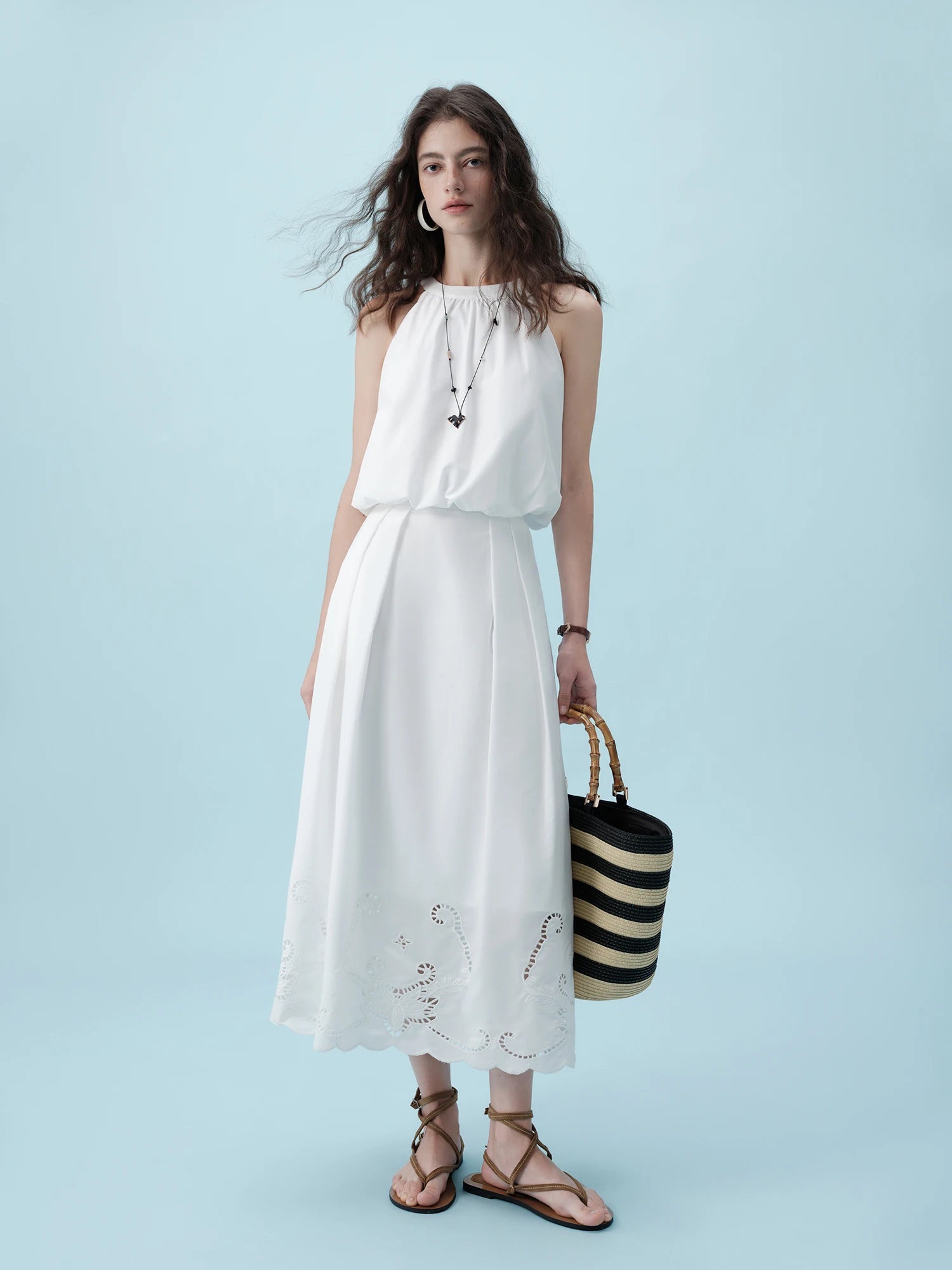 O-Neck Sleeveless Loose Ankle-Length Casual Two-Piece Set