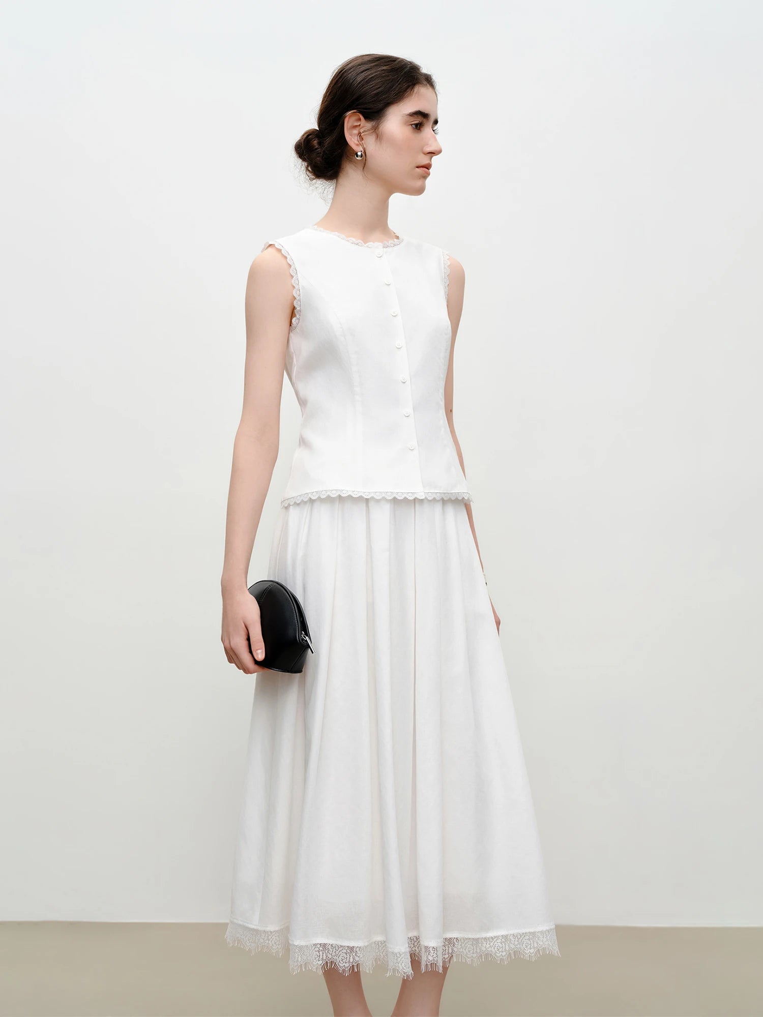 O-Neck Sleeveless A-Line Two-Piece Fashion Set
