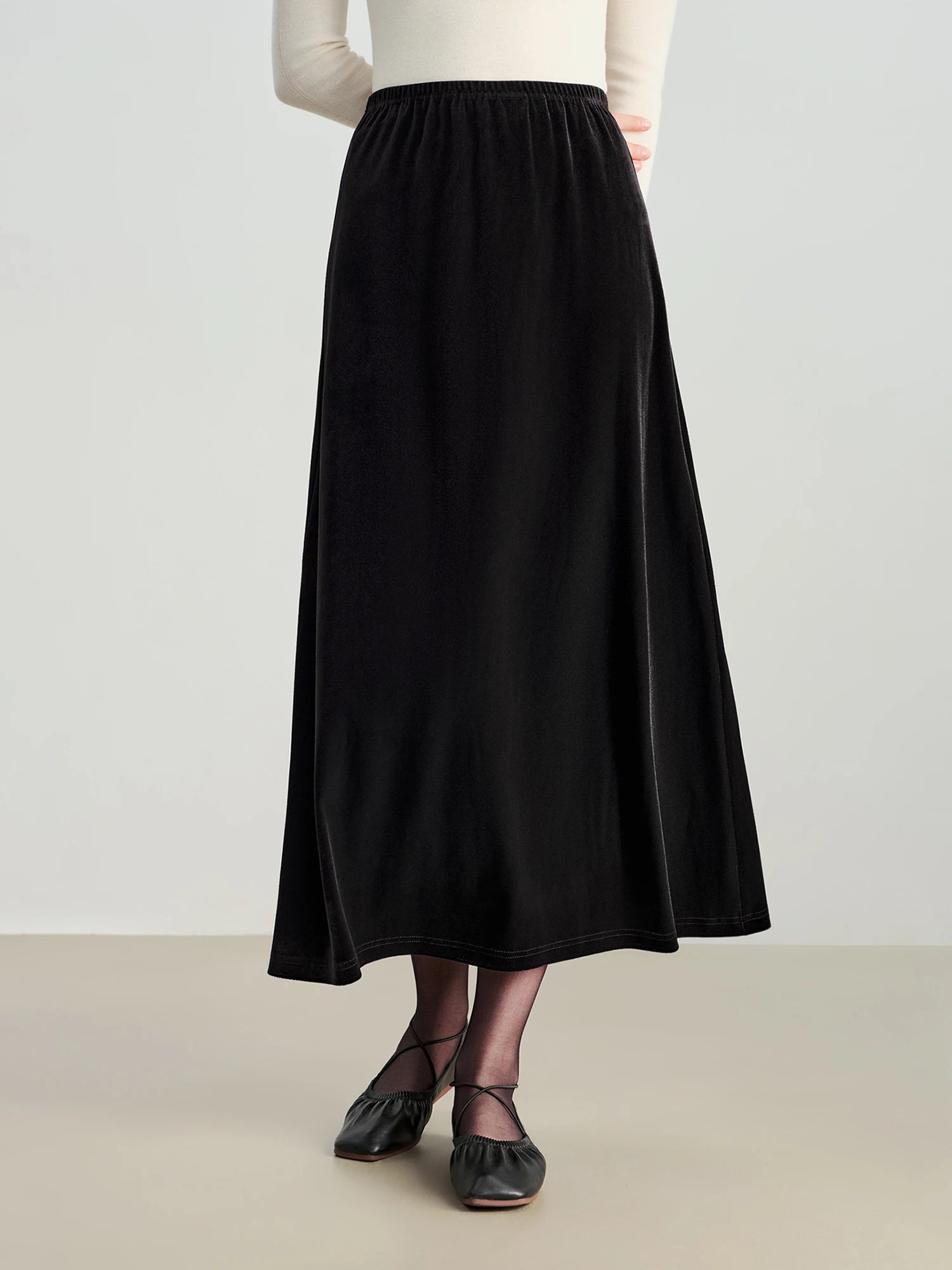 Casual A-Line Ankle-Length Stretch Dress