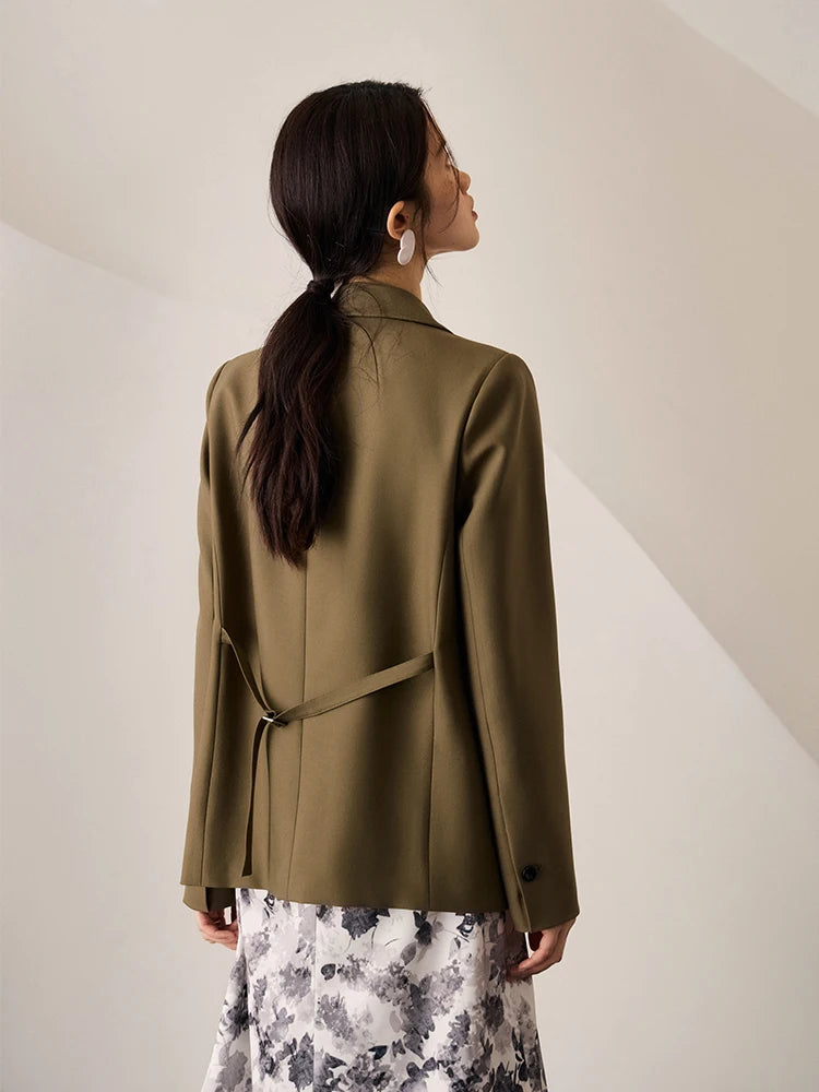 Elegant V-Neck Button Slim Jacket