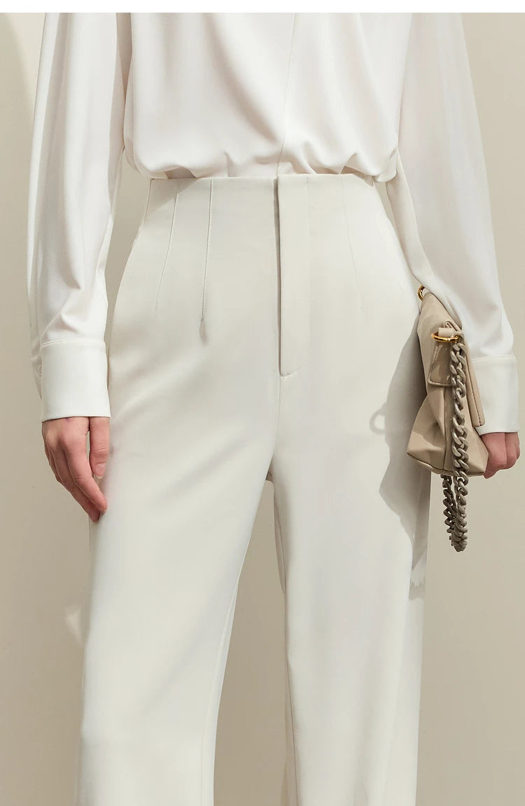 Loose Fit V-Neck Blazer and Wide Leg Pant Set