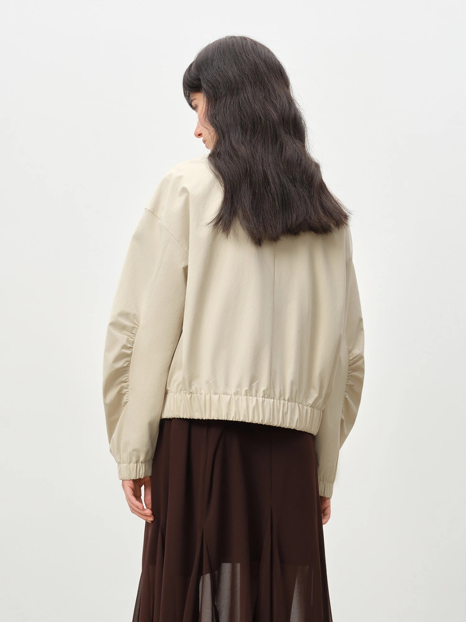 Modern Stand Collar Cotton Blend Jacket