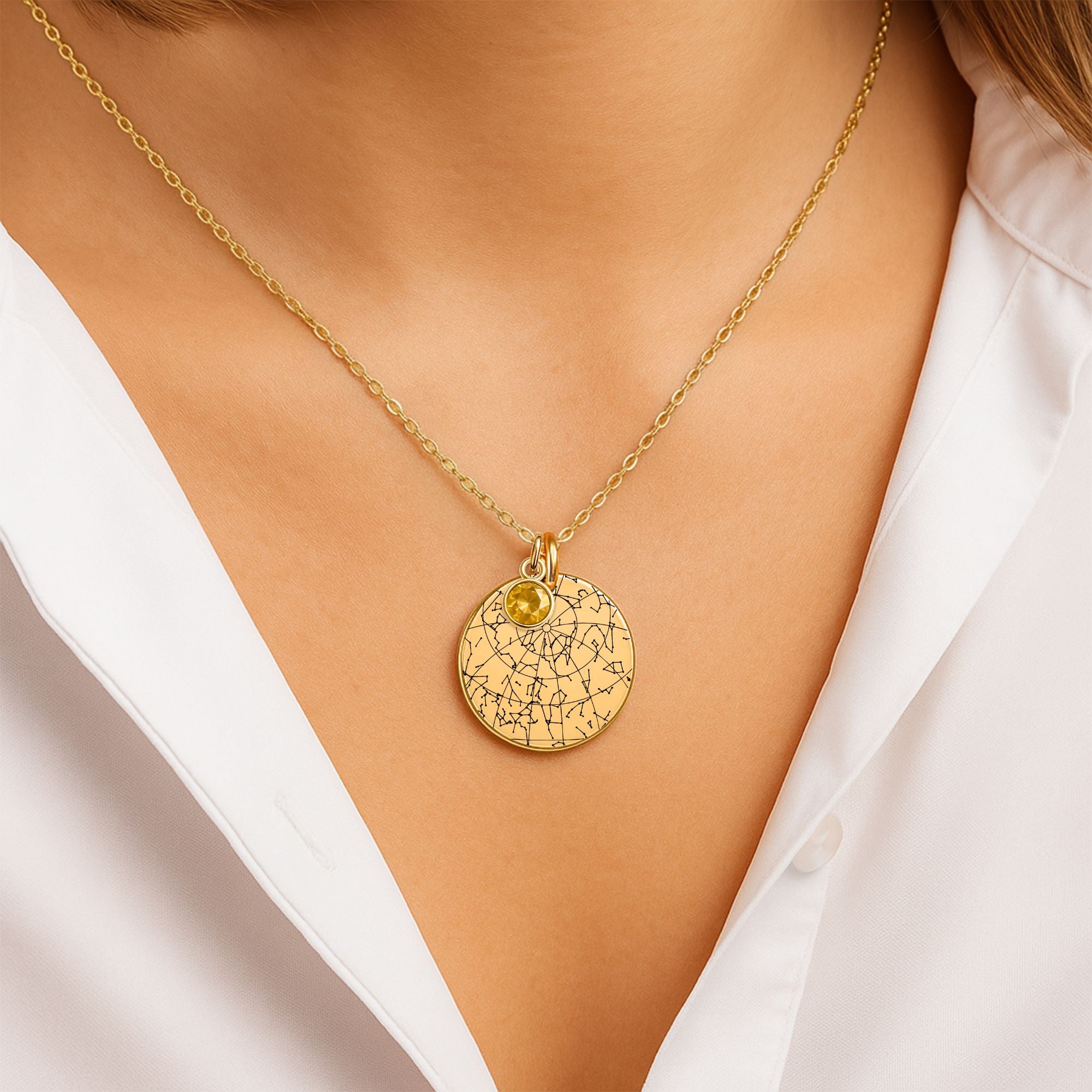 Star Map Necklace — Birthstone