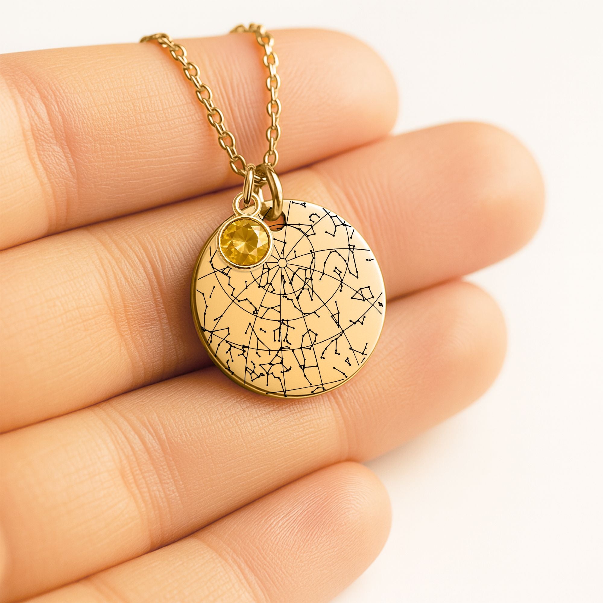 Star Map Necklace — Birthstone